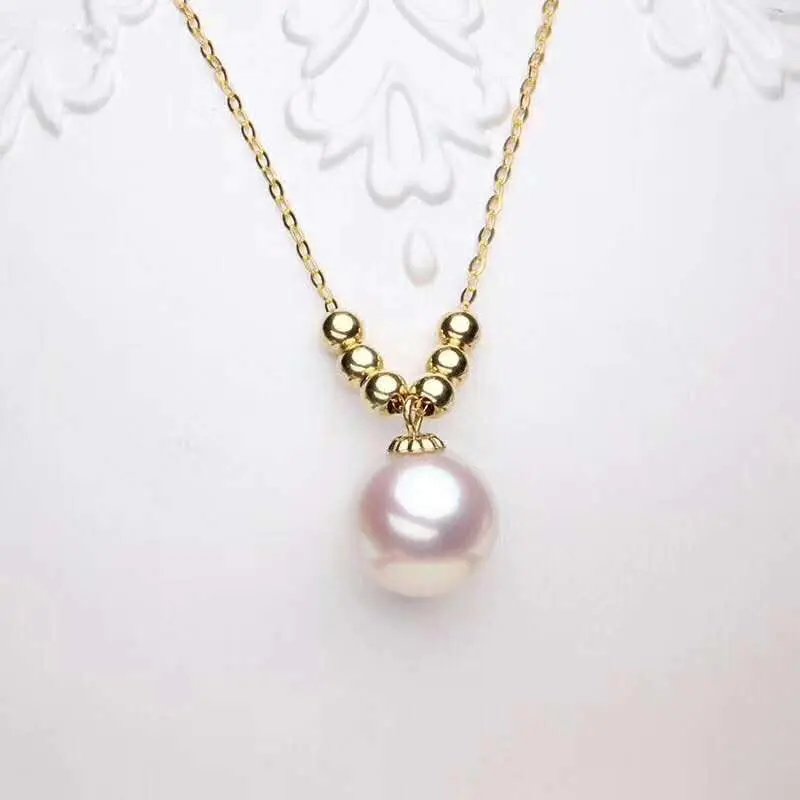 

Xin yi peng real 18 k yellow gold inlaid natural pearl necklace female necklace for women necklace&pendant fine jewelry AU750