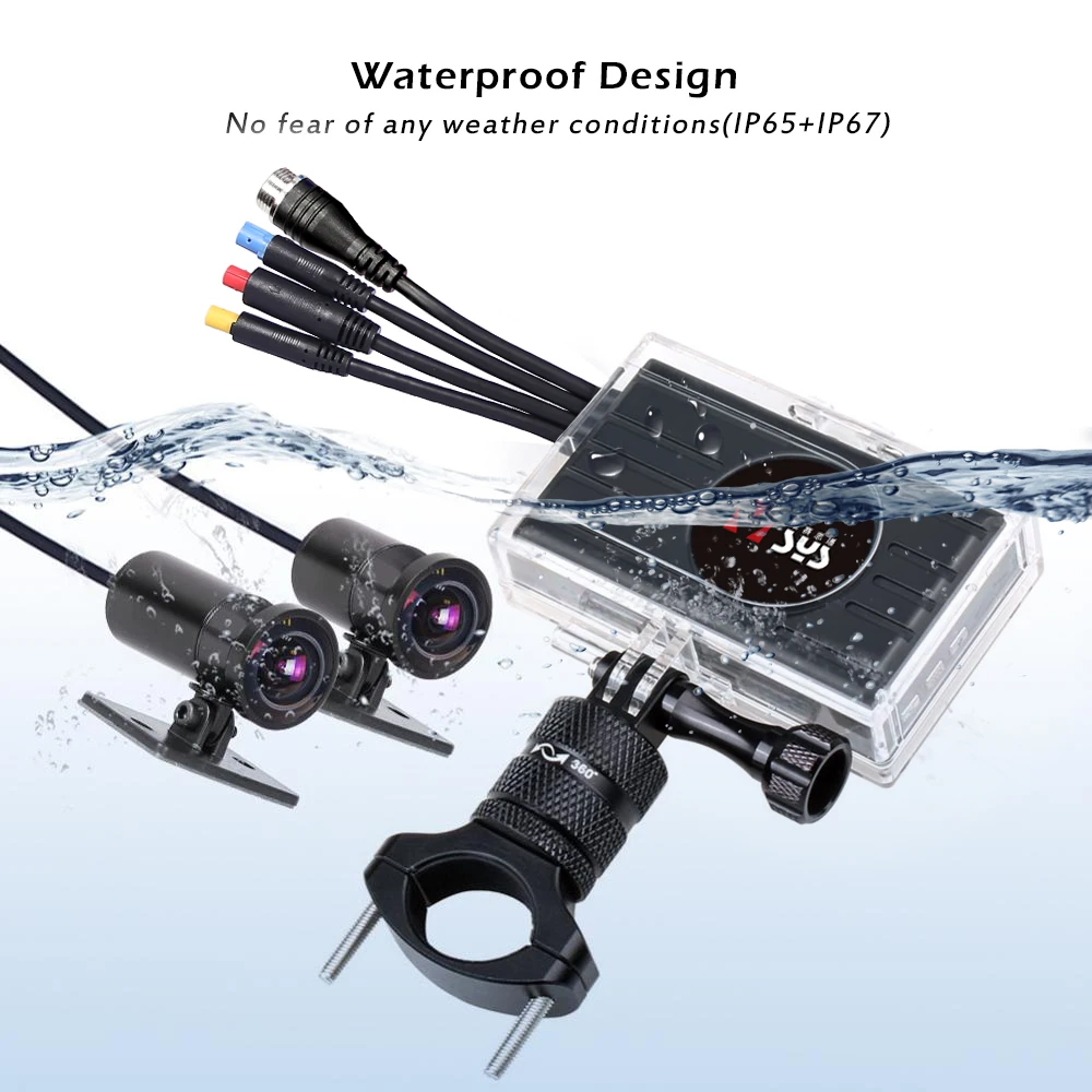 SYS VSYS M2F Pro WiFi Motorcycle Dash Cam 2CH 1080P SONY IMX323 170 Degree Wide Angle Fish Eye Lens