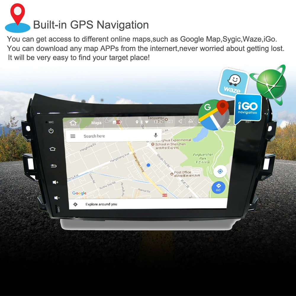 Top Support Apple Carplay Android8.1 Car Radio GPS Multimedia Player For Nissan Navara NP300 D23 2015-2018 Auto Audio Navi Stereo 1