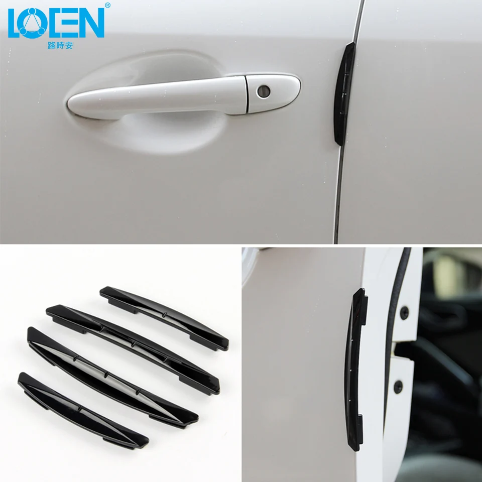 

LOEN 4PCS Universal Car Styling Flexible Door Edge Protector Bumper Black Transparent White Clear Car Door Anti Collision Guard