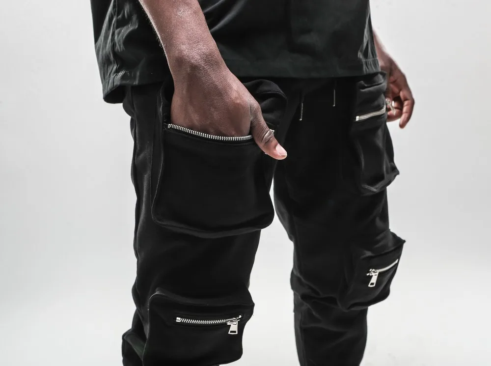 VFIVEUNFOUR 2019 New Arrivals Hip Hop Zipper Multi Pockets Harem Joggers Pants Sweatpants  Mens Harajuku Casual  Male Pants
