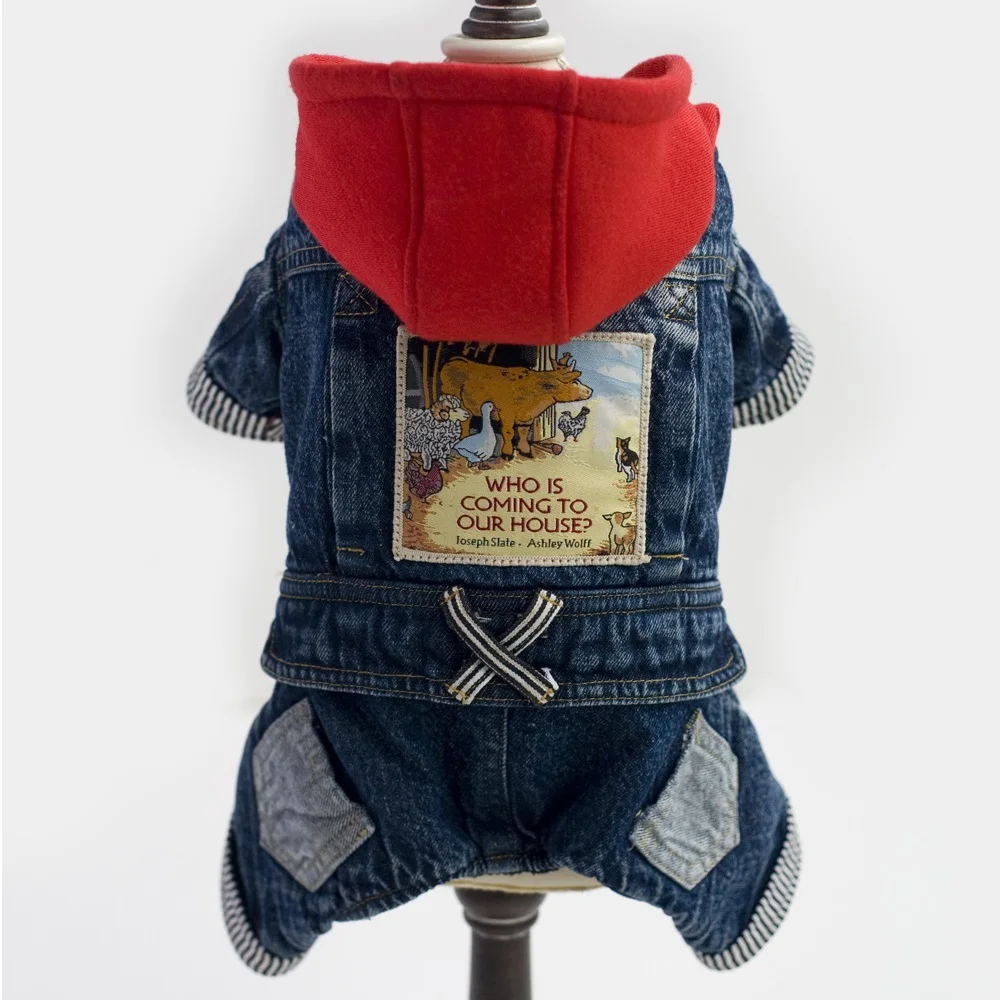 

New Dog Clothes Coverall For Dogs Cute Puppy-Clothes Designer Dog Jumpsuit Thick Hooded Siamese clothes