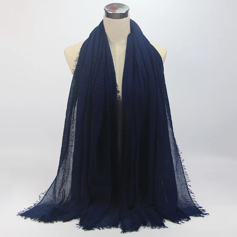 Женский ислам Макси морщинка облако хиджаб шарф платок мусульманская длинная шаль палантин обертывание - Цвет: 12