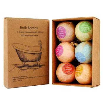 

6 pcs Organic Bath Bombs Bubble Bath Salts Ball Essential Oil Handmade SPA Stress Relief Exfoliating Mint Lavender Rose Flavor