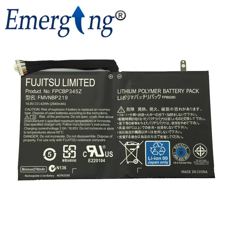 14,8 V 42Wh FPCBP345Z ноутбук Батарея для FUJITSU FPCBP345Z FMVNBP219 FPB0280 LifeBook UH572 ультрабук