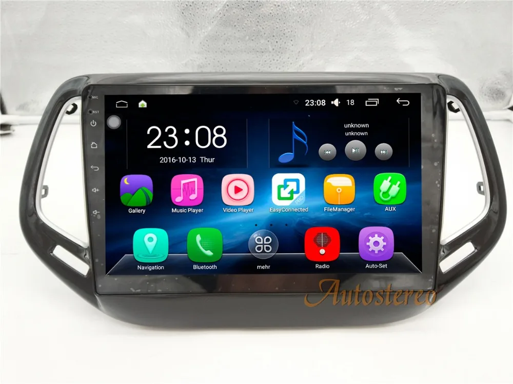 Discount Car CD DVD player Android 6.0 10.2 inch Car GPS navigation for JEEP Compass 2017 newest mirror link player unit autostereo video 1
