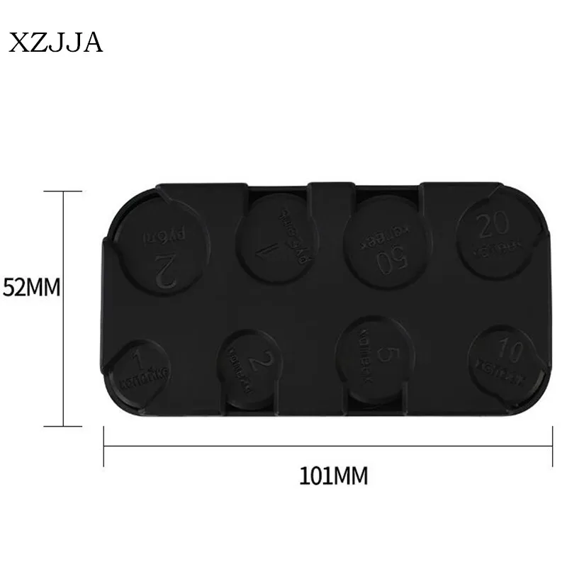 XZJJA черный прямоугольник евро доллар Монета диспенсер пластик портмоне держатели коробка для хранения автомобиля на плате монета карман органайзер