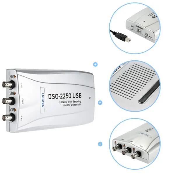 Hantek DSO 2250 Виртуальный осциллограф USB2.0 ПК на базе 100 MHz 2 ч 250MSa/s DSO2250 с 23 функции