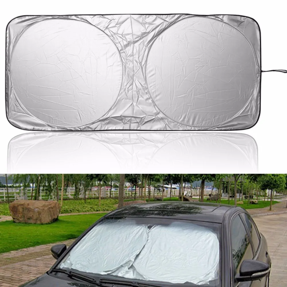 Car Windshield Sunshade Screen Visor UV Protector Cover Sun Shield Fold Silver