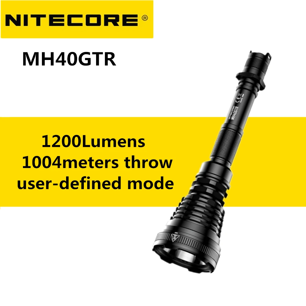 CP NITECORE MH40GTR 1200 люменов перезаряжаемый фонарик ультра длинный диапазон двухтопливный охотничий 1004 метров Grand Throw DC зарядка