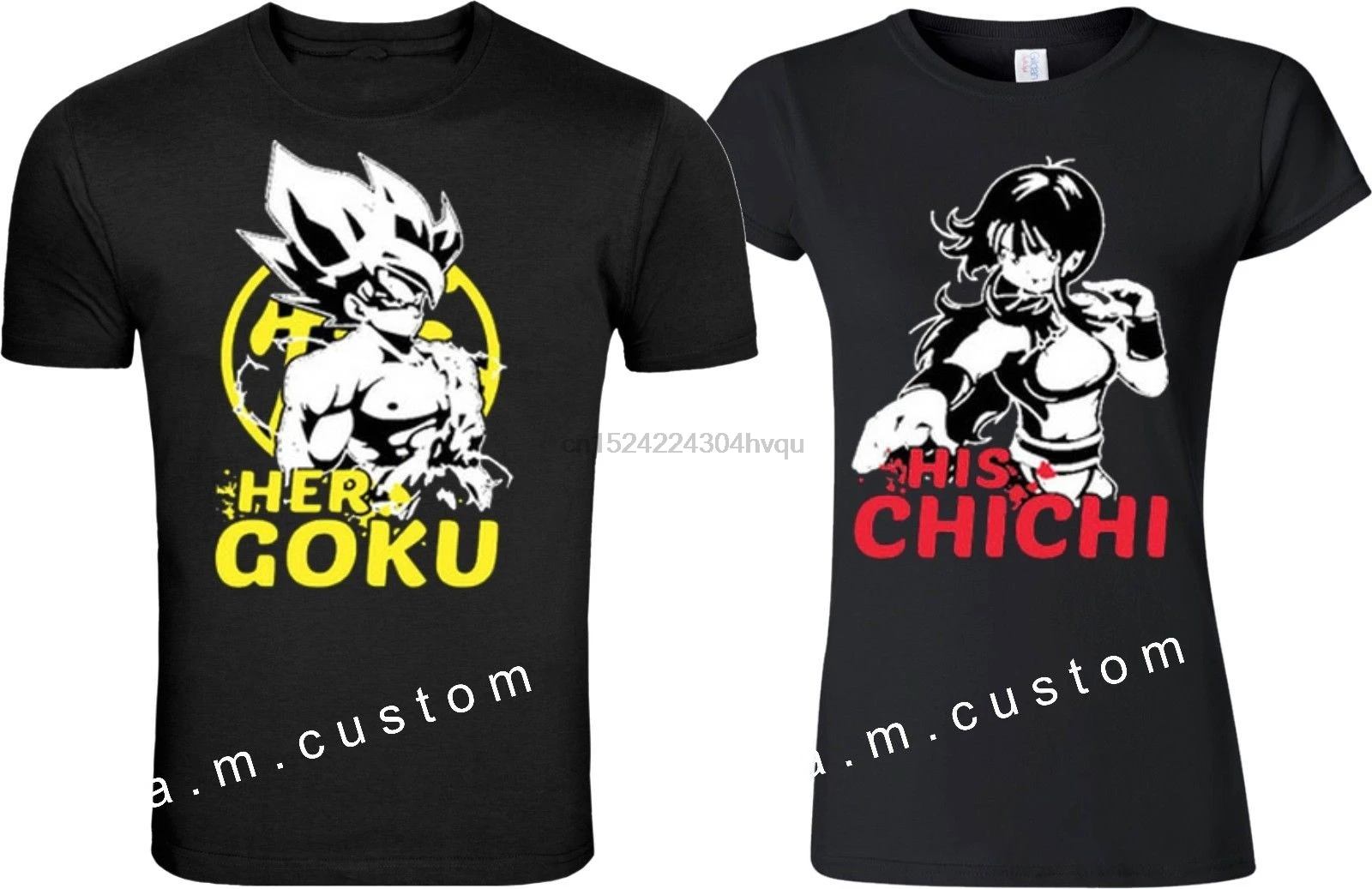 His Chichi Her GOKU Training Tees Gym Couple matching funny cute T