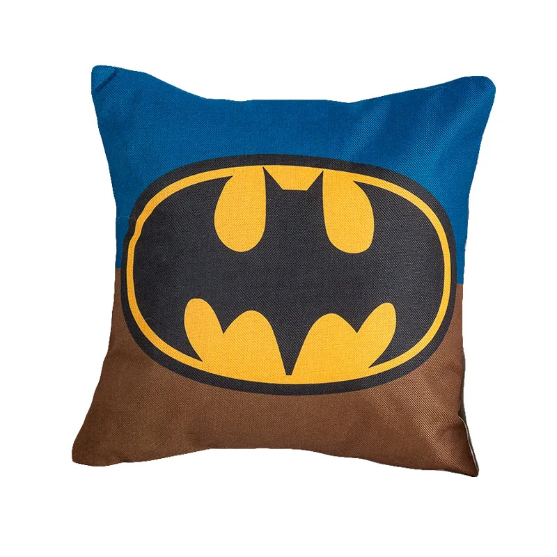 Наволочка для подушки с принтом «мстители», «Супермен», «Человек-паук», «Бэтмен», 45*45 см, льняная декоративная наволочка для автомобиля и дома