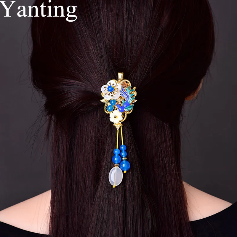 Винтажные аксессуары для волос Yanting Этнические украшения заколки с павлиньим