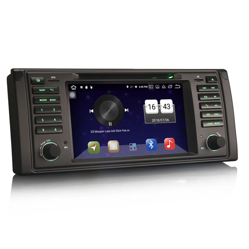 Cheap 7" Android 8.0 Oreo OS Car DVD Navigation GPS Radio for BMW E39 M5 1999-2003 & E39 1995-2003 & E38 1994-2001 & X5 E53 2000-2007 0