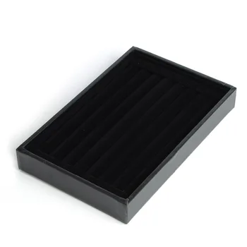 

De Bijoux Leather Sponge Finger Ring Display Stand Holder Tray 9x6x1",Jewelry Showcase Display Tray 2 colors slected