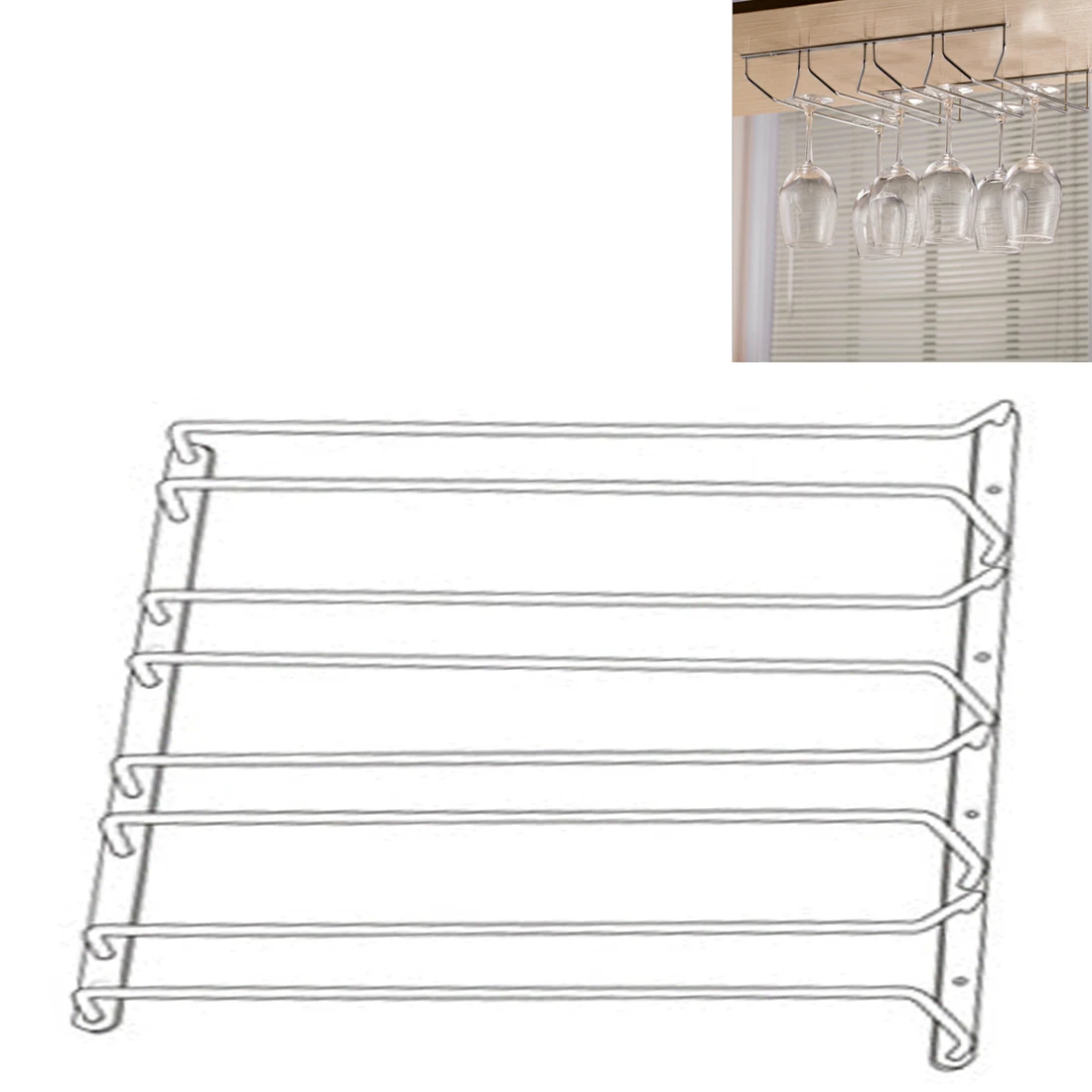  Home Decorative Wine Glasses Holder Hanging Upside Down Cup Goblets Display Rack Home Bar Wine Stan
