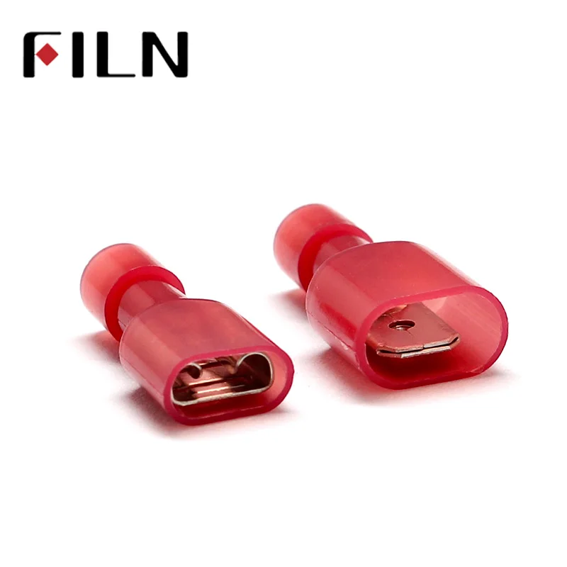 FDFN1.25-250   50pcs 6.3MM Male&Female Car Fully Insulated Spade Crimp connector Terminals Auto Wire Terminal (5)