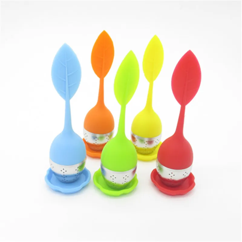 Stainless Steel Tea Infuser Teaspoon Silicone Loose Leaf Herb teaStrainer Filter Diffuser Ball |