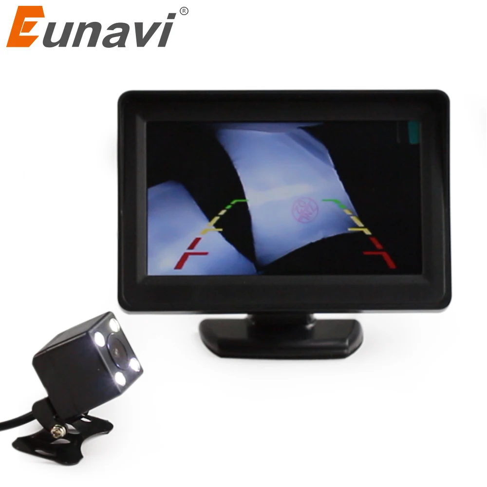 

Eunavi TFT 4.3'' Auto Achteruitkijkspiegel Parking Monitor 4 LED Night Vision CCD Auto Parking Camera car monitor