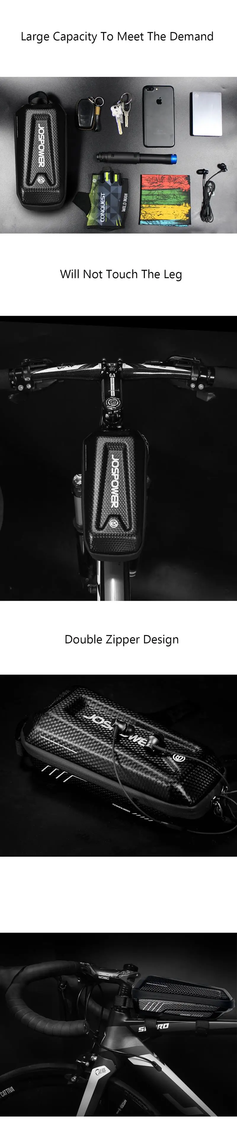 Excellent JOSPOWER Waterproof Bike Front Frame Top Tube Bag Repair Tool Bag Cycling MTB Road Hard Shell Shockproof Bicycle Rear Tail Bag 6 Excellent JOSPOWER Waterproof Bike Front Frame Top Tube Bag Repair Tool Bag Cycling MTB Road Hard Shell Shockproof Bicycle Rear Tail Bag 6