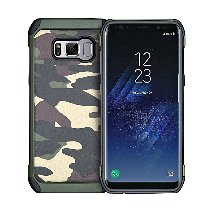 

INIZEAL For Galaxy S8 Plus Plastic TPU Army Camouflage Hybrid Camo Armor Capa Anti Shock Back Cover Case For Samsung S8 S8 Plus