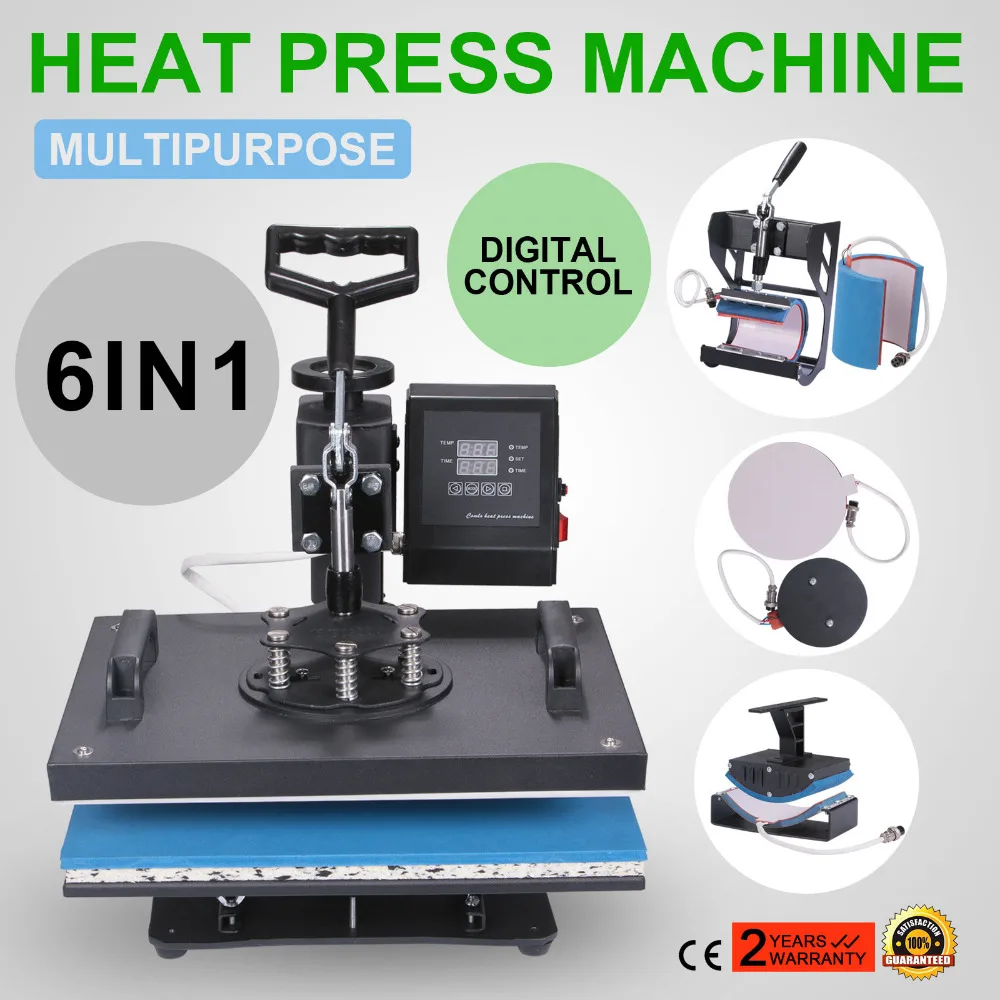

Semi-automatic Mophorn Heat Press 6 in 1 Multifunction Sublimation Heat Press Machine Desktop Iron Baseball Hat Press