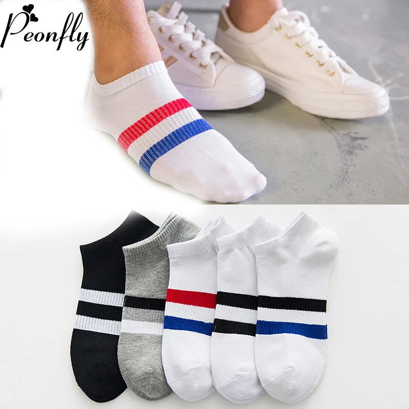 

Man Cotton Stripe sock slippers Ship Two Bar Bar Motion Male Boat Socks Waist Fund Male Socks