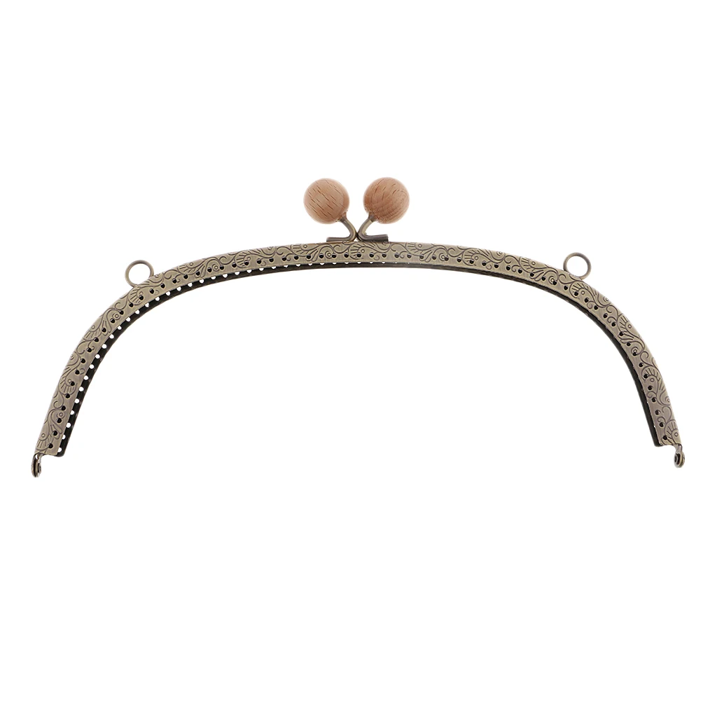  24.5cm Metal Arch Frame Kiss Clasp Lock Bead Head for DIY Handbag Purse Coin Bag