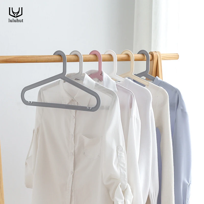 luluhut 5pcs/lot plastic hanger for clothes simple plain clothes