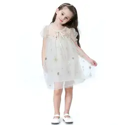 Puseky/платье принцессы для девочек, детская вечерняя одежда, Детские шифоновые качественные кружевные платья, вечерние ное платье для