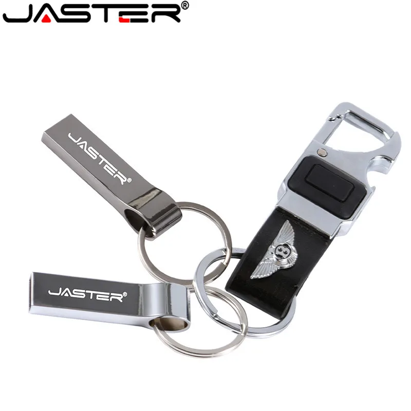 JASTER водонепроницаемый USB флеш-накопитель металлический флеш-накопитель 4 ГБ 8 ГБ 16 ГБ 32 ГБ 64 ГБ Флешка USB флеш-накопитель с брелком