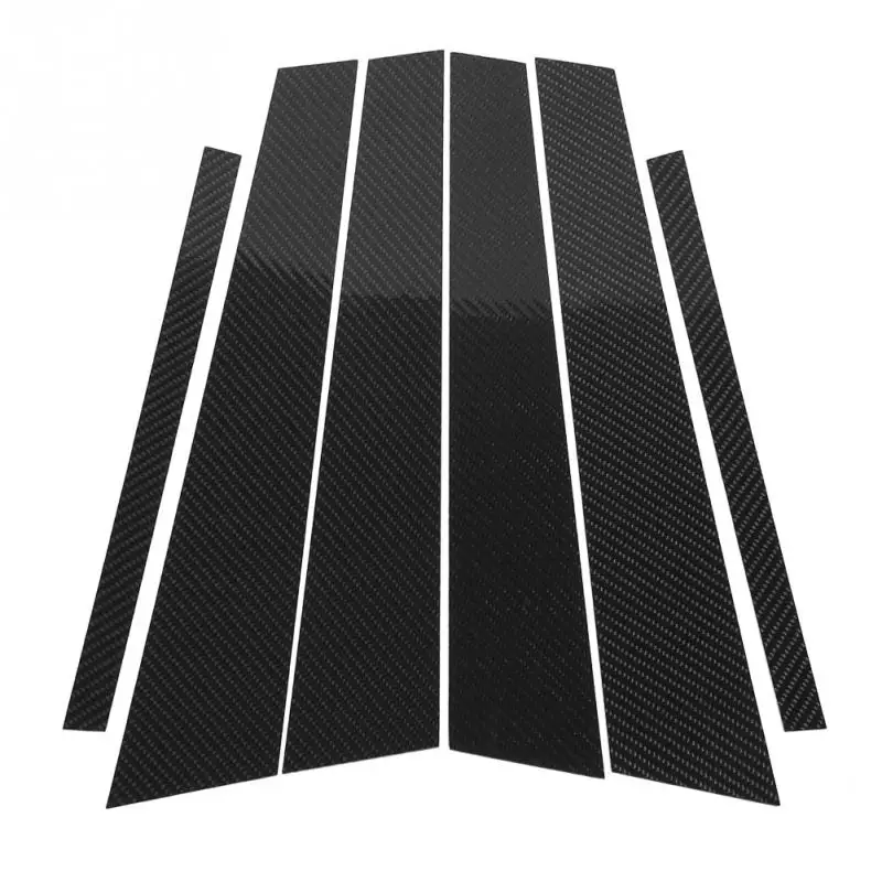 Carbon Fiber Car Window B pillars Trim Cover Decorative Sticker for BMW