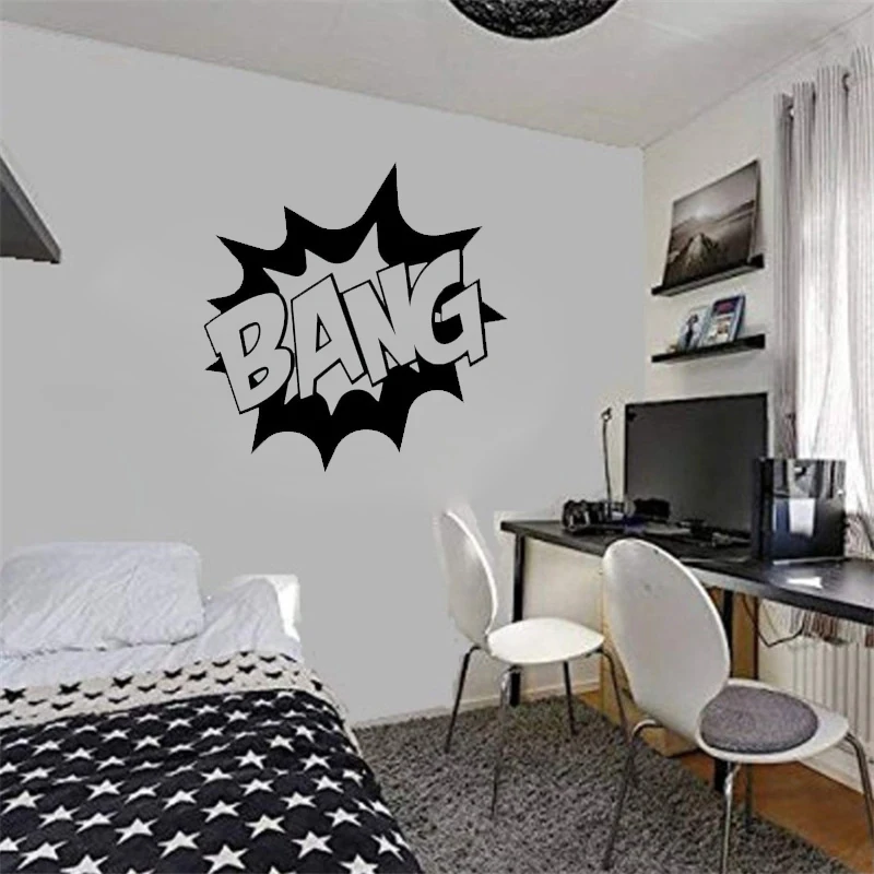 

Superhero Movie Wall Decal Quote Bang Vinyl Wall Stickers For Kids Nursery Boys Bedroom Art Mural Marvel Comics DIY PosterSYY557