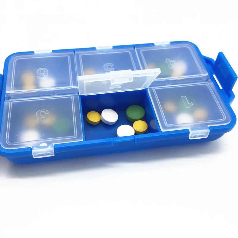 

Pill Box Organizer Storage Case 7-Day Pill Splitters Organizer Container Dispenser Small Pill Storage Sound Alarm Clock MT103