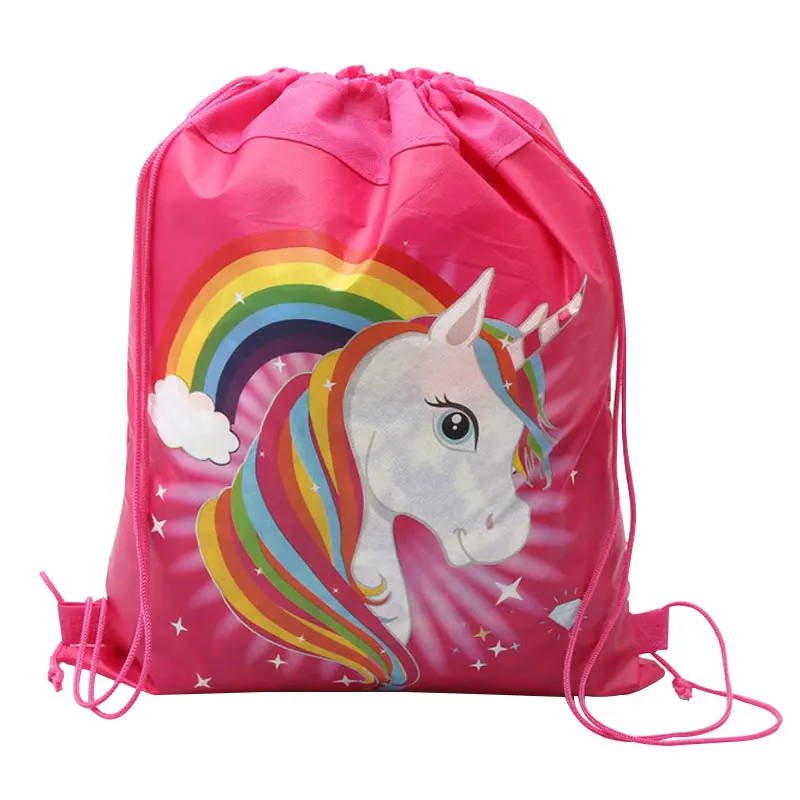 Новые модные женские туфли рюкзак с единорогом печати путешествия softback mochila сумка-мешок для школы обувь для девочек рюкзаки детей путешествия - Цвет: Unicorn-BagC
