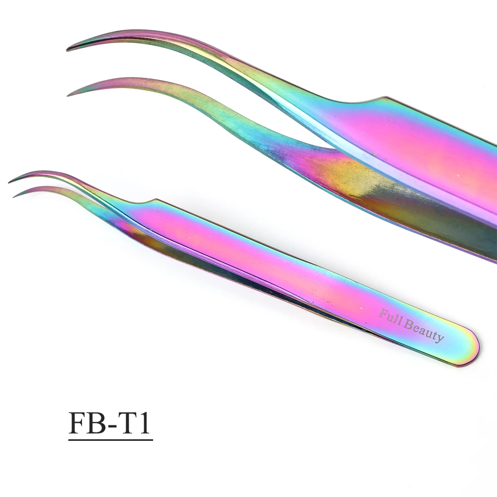 STZ, 1 шт., пинцет для наращивания ресниц хамелеон, изогнутые прямые щипцы для завивки ногтей, стразы, набор камней, макияж, маникюрные инструменты, FBT1-4