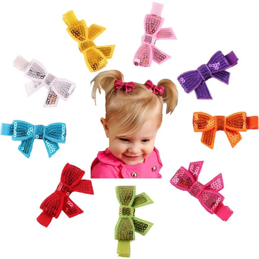 

Cute Baby girl hair accessories Cute Child Babys Girls Sequins Bowknot Flower Hair Clip Photography Gift Levert Dropship Jan16