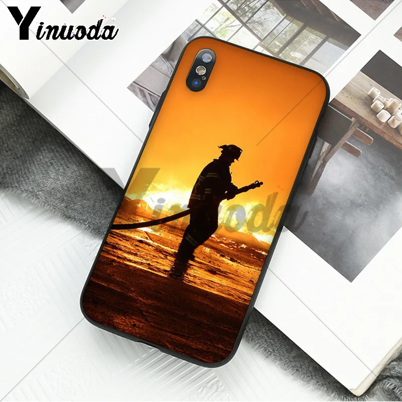 Yinuoda Firefighter Heroes Fireman High Quality Phone Accessories Case for iPhone 8 7 6 6S Plus X XS MAX 5 5S SE XR Cellphones