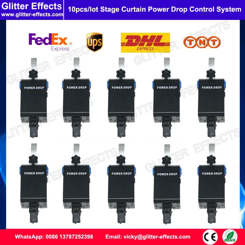 

10pcs/lot dmx and switch control Stage curtain screen Power Drop Kabuki System