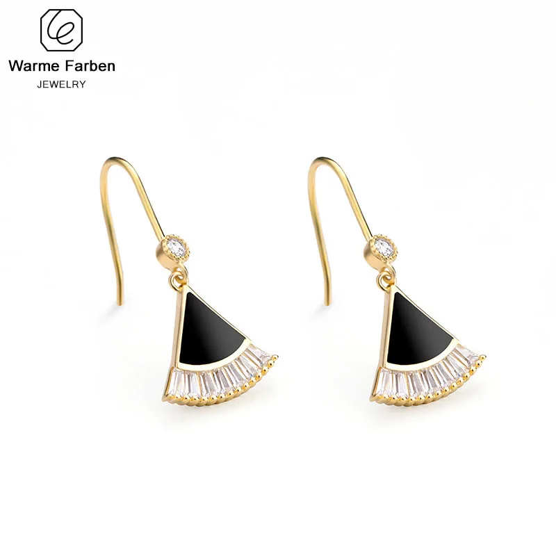

Warme Farben 2019 New Arrival Women's Earrings 925 Sterling Sliver Fan Shape Drop Earring Banquet Jewelry Earring Female Brincos