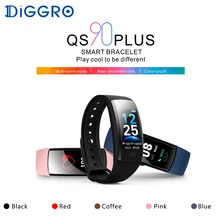 2019Diggro QS90 плюс умный Браслет для измерения артериального давления монитор сердечного ритма цветной сенсорный IP67 фитнес-трекер Smartband для Android IOS