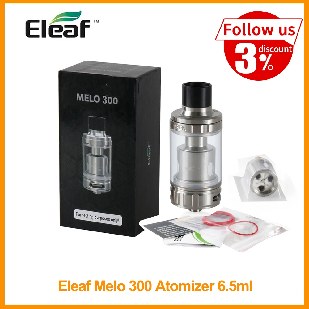 

Promotion !! RU Original Eleaf Melo 300 Tank 6.5ml Melo300 510 Thread Adjustable Airflow Atomizer For DNA 250 Box Mod E-Cig