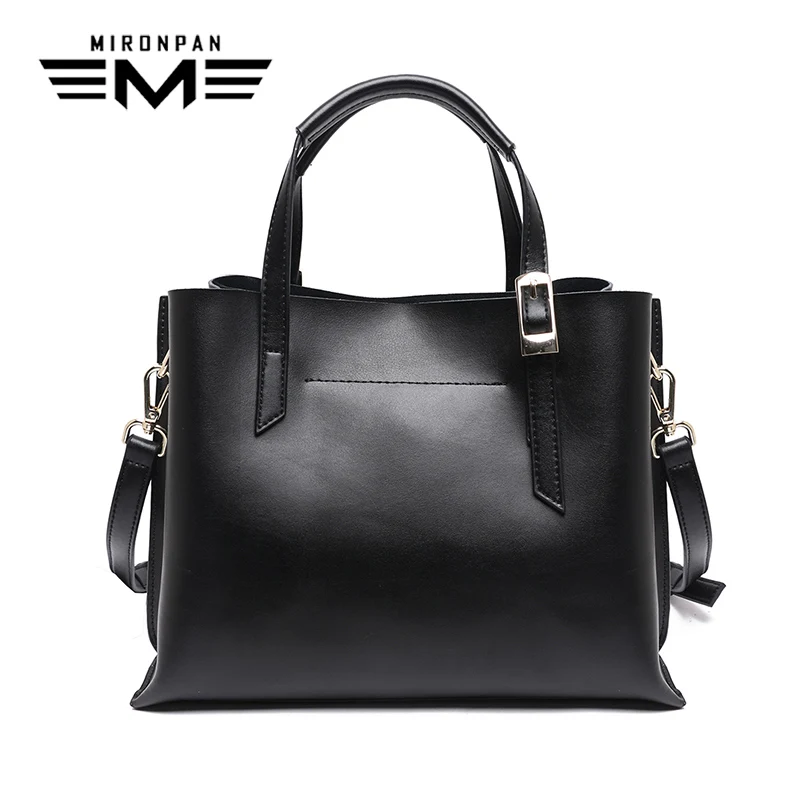 

MIRONPAN 2018 Original Women Handbags Genuine Leather Shopping Shoulder Bags For Female Zipper Soft Business Women Handbags