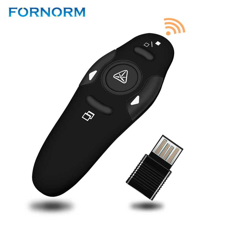 

FORNORM Wireless USB RF Remote Control with Red Laser Pointers Pen for Turning PPT Powerpoint Presentation