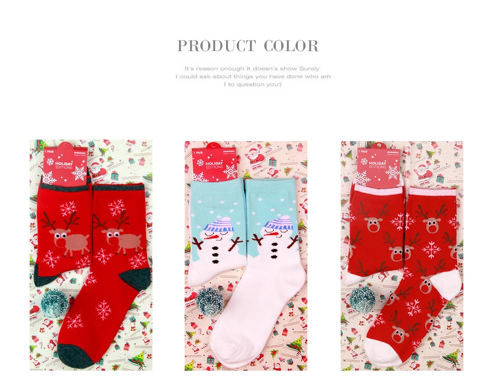 Hot sale New Arrival Women's Winter Socks Christmas Cartoon Print Long socks Christmas Gift Warm Soft Santa Claus Elk Sock (5)