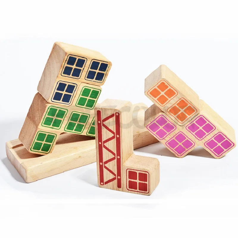 Деревянные строительные блоки вызов игрушка для детей 60 вызов с решением семьи настольная игра Jouet Enfant Интеллектуальный инженер