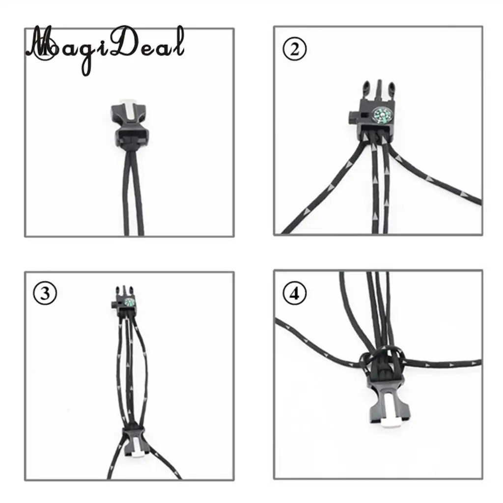 MagiDeal Outdoor Parachute Cord Lanyard w/ Compass Keychain Bottle Opener Noctilucent in the night