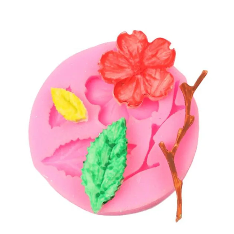 DIY peach blossom силиконовые печенье с мастикой плесень пищевой форма для вырезания форма для печенья сахарный шоколадный инструмент для