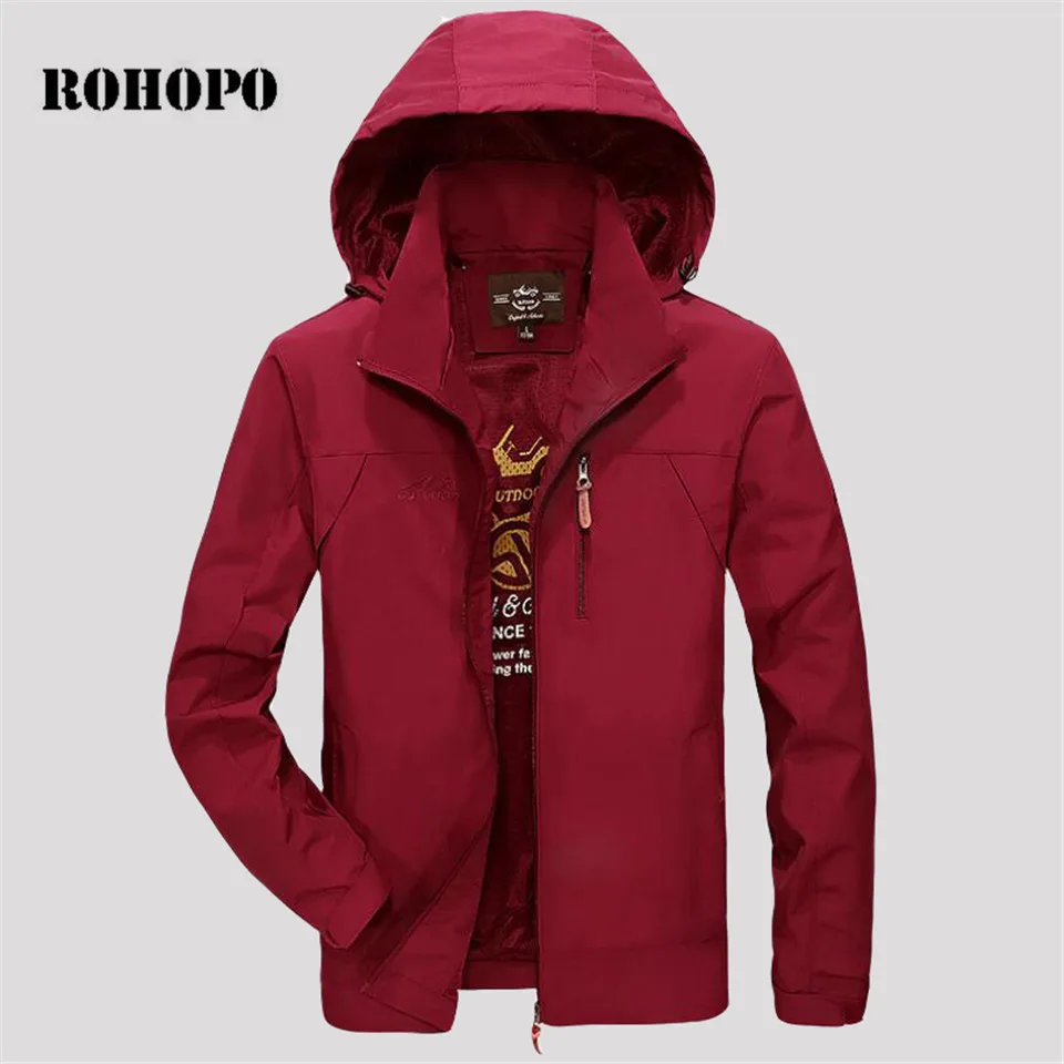 

ROHOPO Jacket Single Layer Spring Waterproof Outwear Solid top Quality Male's Deports Casual Quick Dry Korea Casual Sportwear