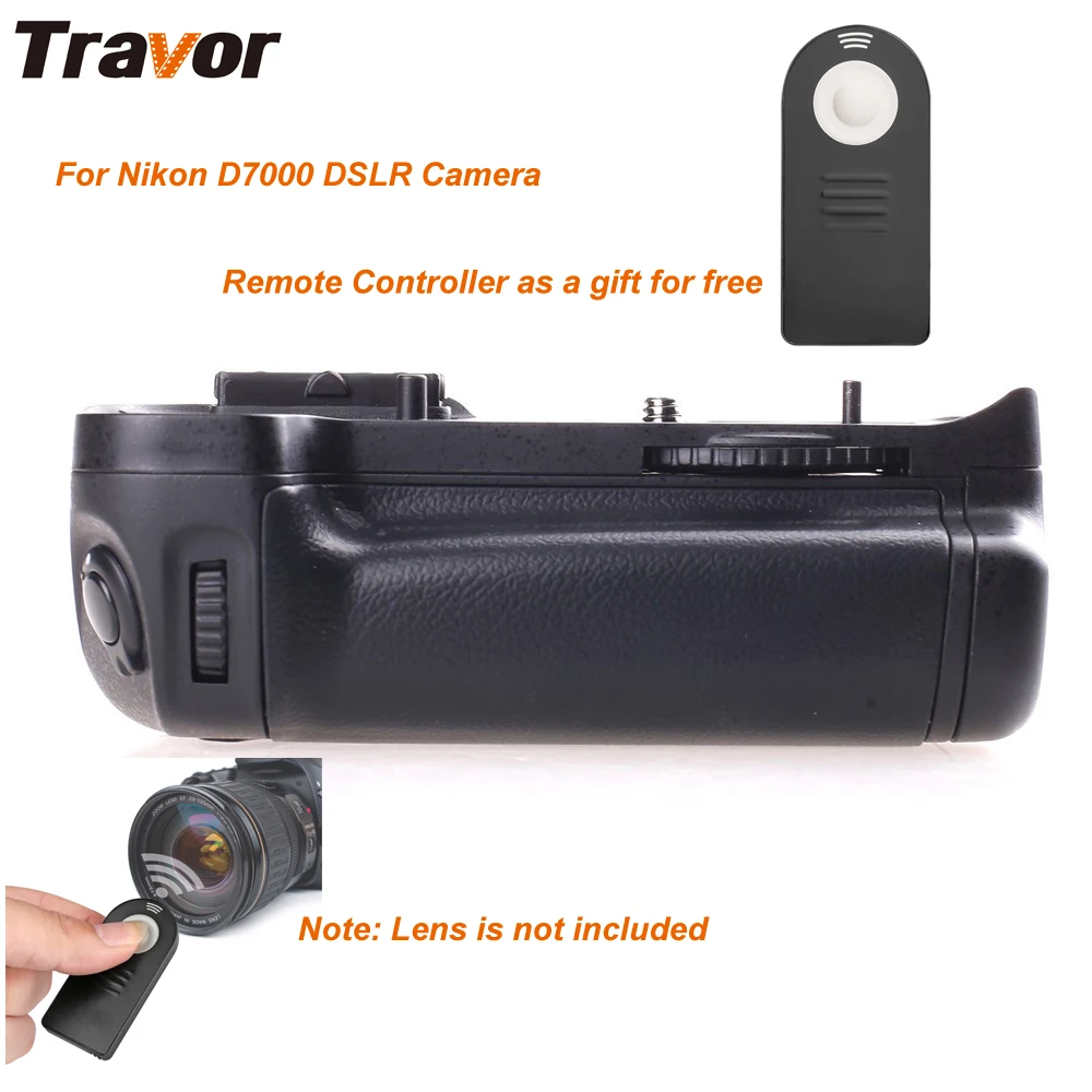 Prix pour Travor batterie grip pour nikon d7000 dslr comme mb-d11 + 2 pcs support de batterie + télécommande universelle Prix pour Travor batterie grip pour nikon d7000 dslr comme mb-d11 + 2 pcs support de batterie + télécommande universelle